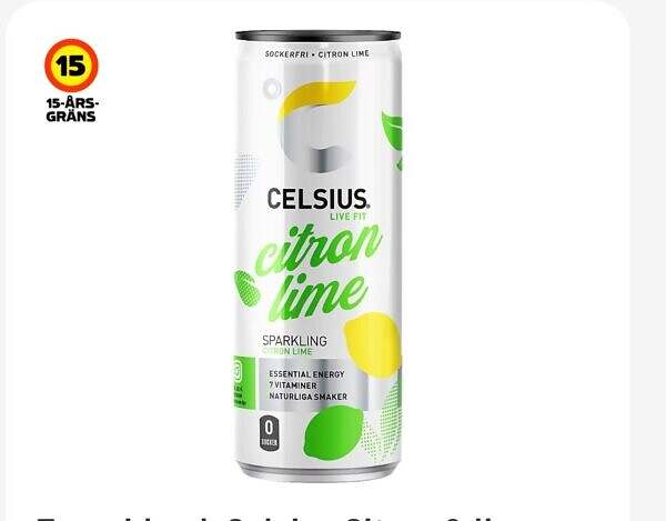 Energidryck Celsius Citron & lime 335 ml