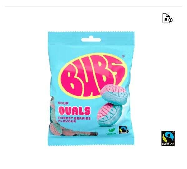 Raspberry Blue Berry Goody Sour Ovals
Bubs 90g